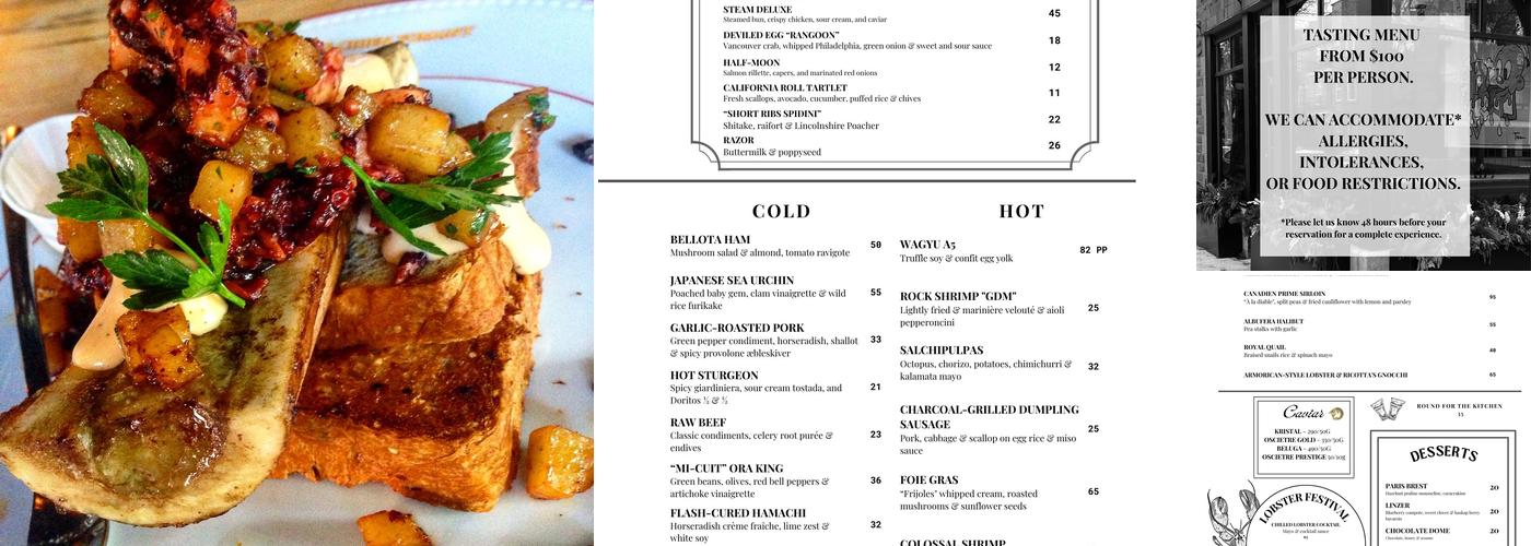 Le Chien Fumant Menu