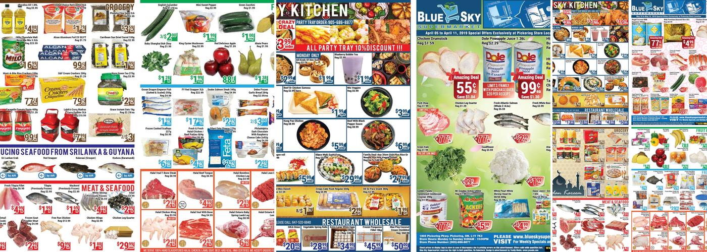 Bluesky kitchen Menu