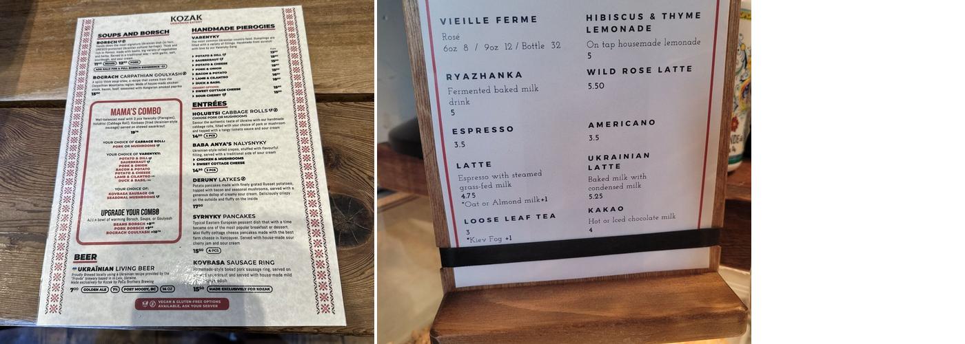 Solodko Ukrainian Bakery Menu