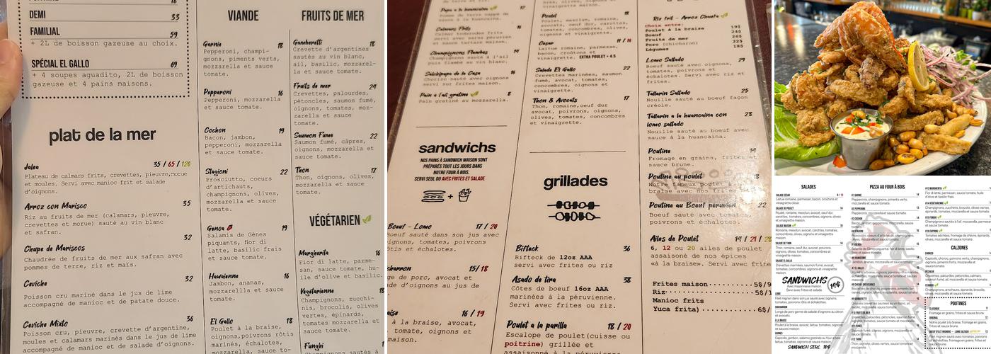 El Gallo Menu