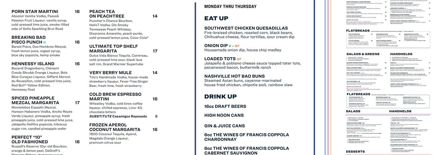 Puttshack - Miami Menu