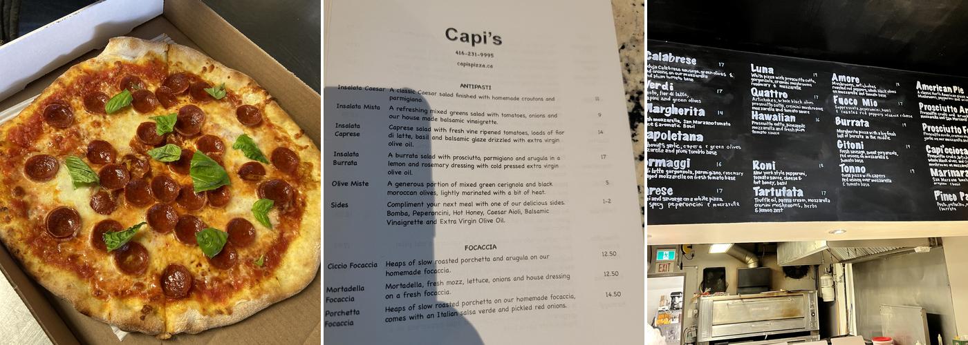Capi’s Pizza Menu