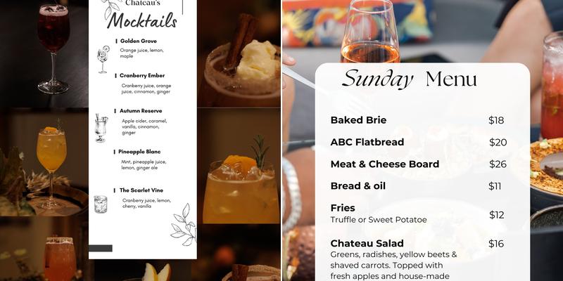 Chateau Faire Le Pont Winery Leavenworth Tasting Room Menu