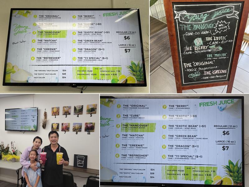 Young Juice Menu