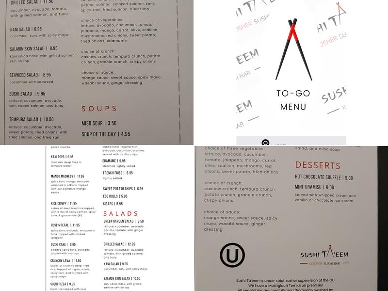 Sushi Ta'eem Flatbush Menu