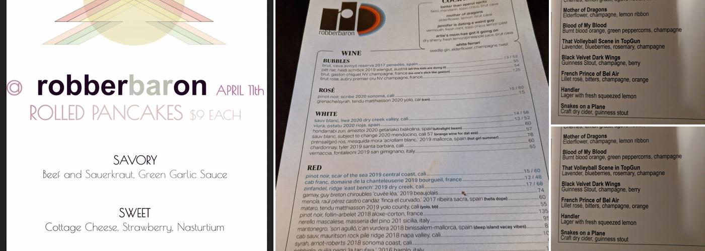 robberbaron Menu