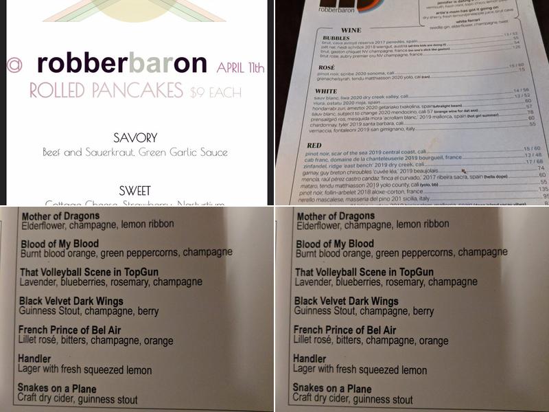robberbaron Menu