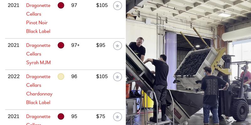 Dragonette Cellars Menu