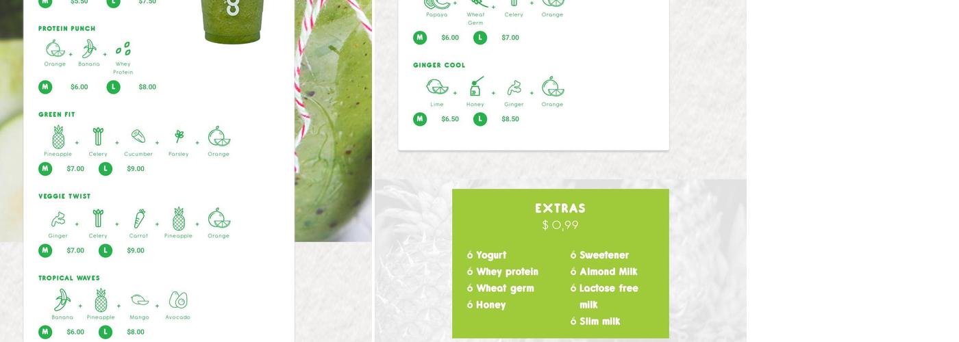 Cosechas Menu