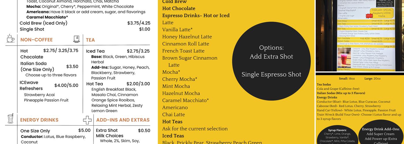 Vail Coffee Stop Menu