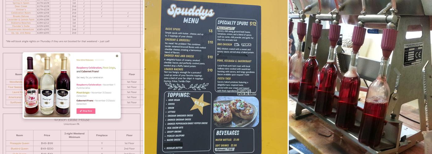 Deer Creek Winery Menu