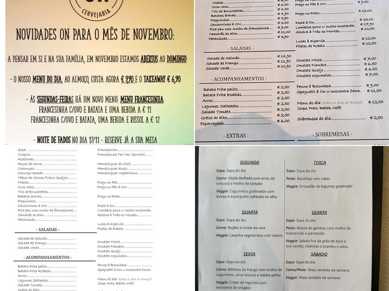 Cervejaria On Menu