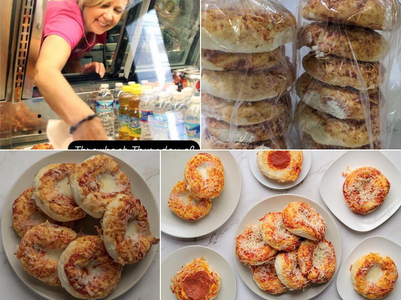 The pizza bagel lady