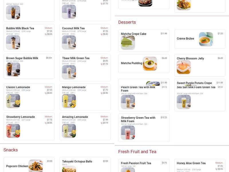 TBaar - Columbia University Menu