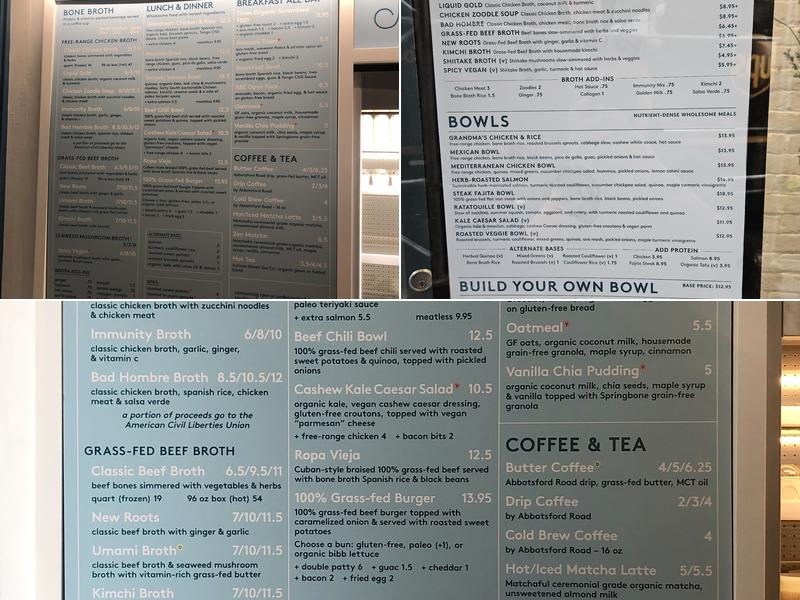 Springbone Kitchen Menu