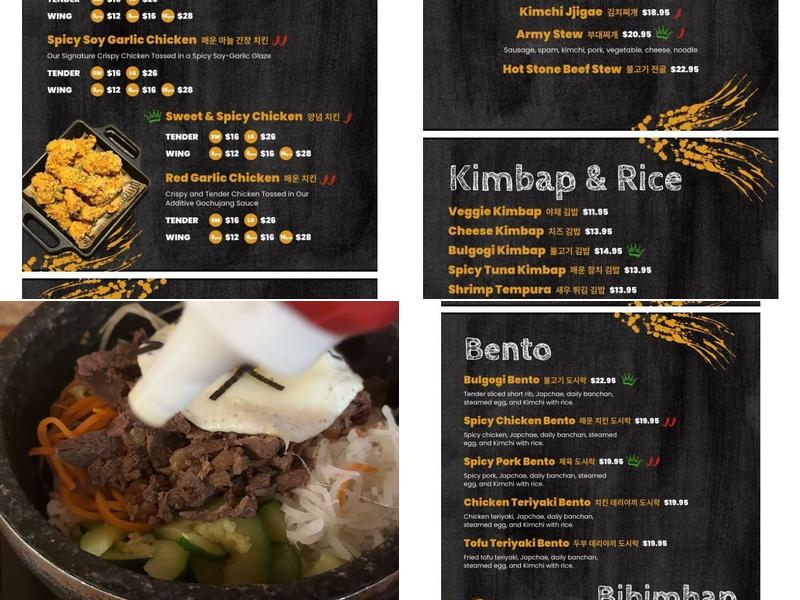K-Bap Menu