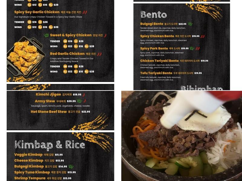 K-Bap Menu