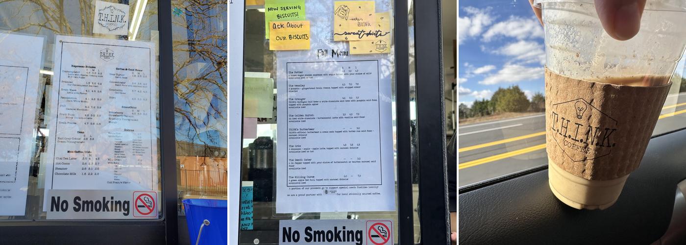 T.H.I.N.K. Coffee - Greenbrier Menu