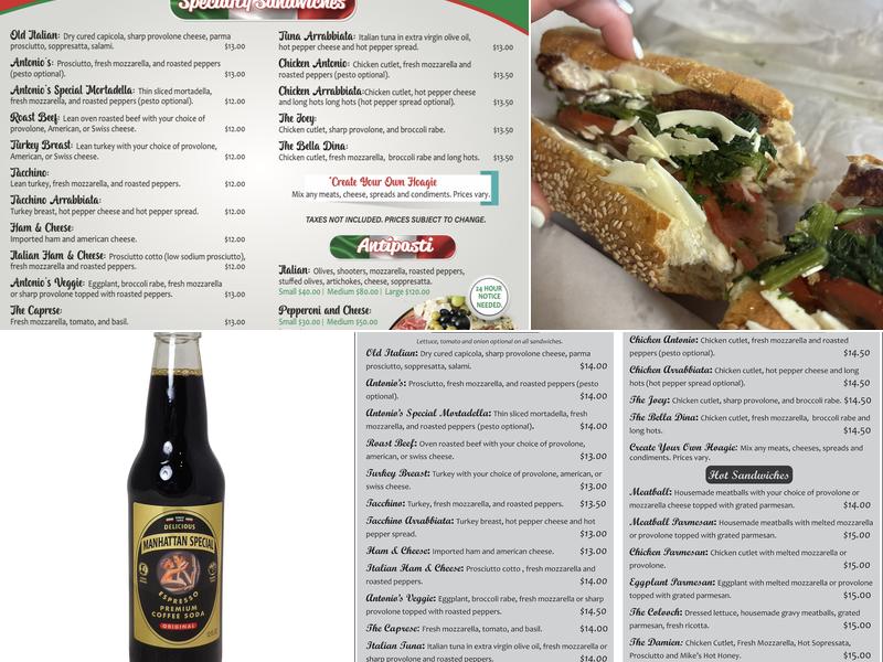 Antonio’s Italian Specialties Menu