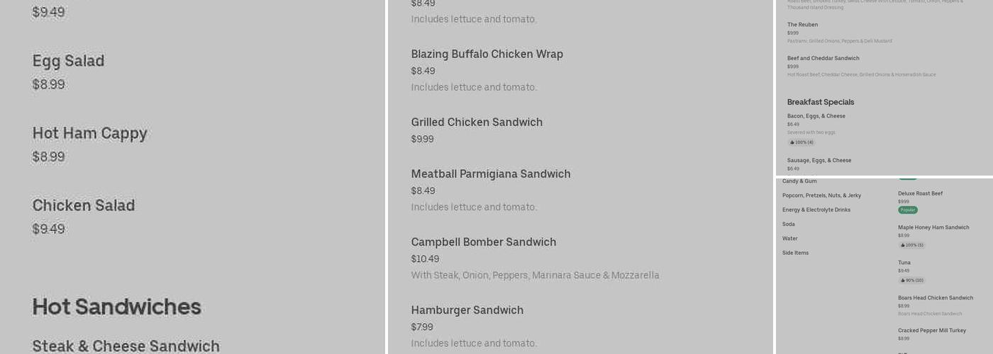 Sweets Ice Cream and More Menu