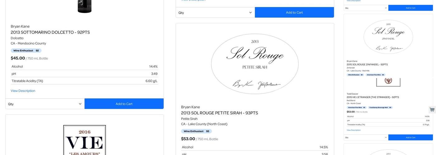 Winery Collective Menu