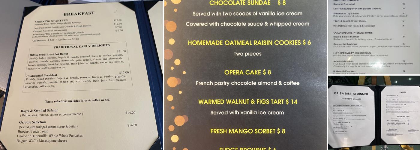 Brisa Bistro Menu