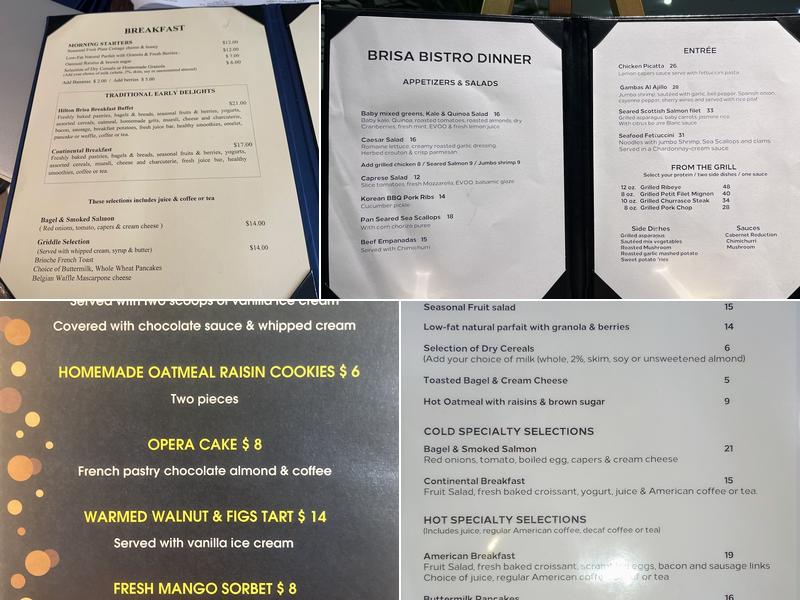 Brisa Bistro Menu