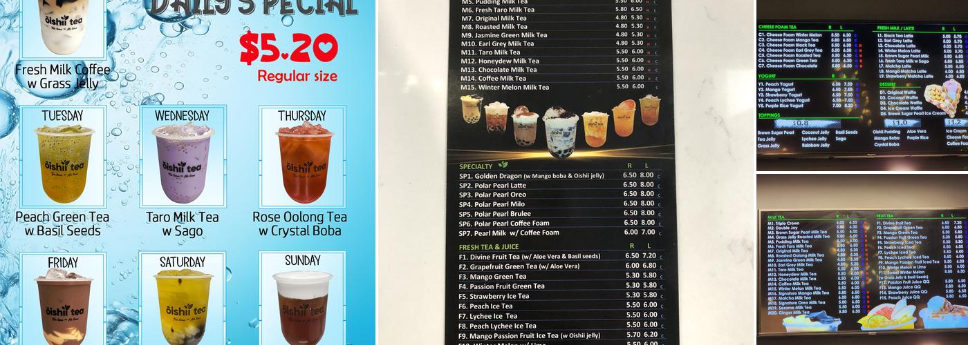 Oishii Tea Menu