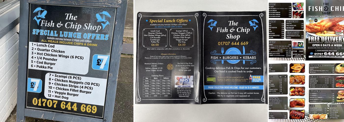The Fish & Chip Shop Menu