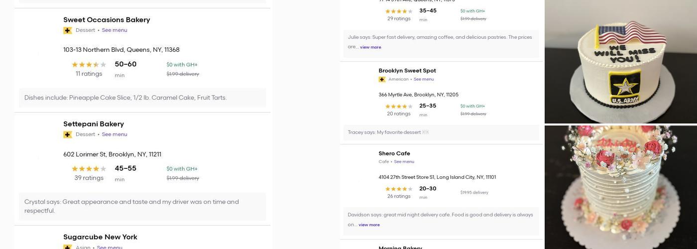 Cake Studio NYC Menu