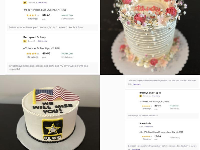 Cake Studio NYC Menu