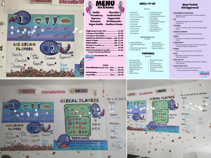 The Cereal Bar Menu