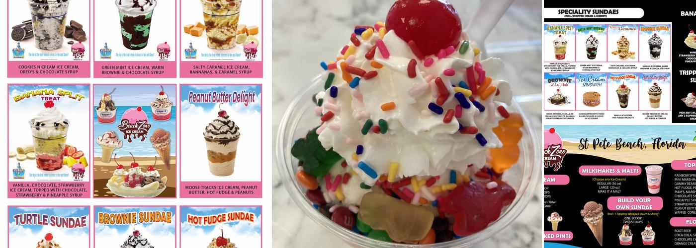 BeachZone Ice Cream & Shaved Ice Menu