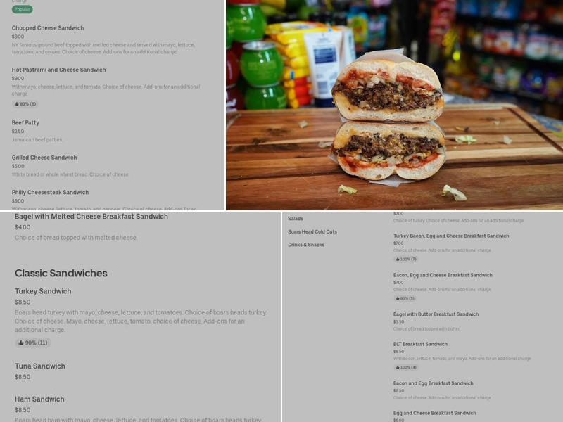 Prospect Park Food Corporation Menu