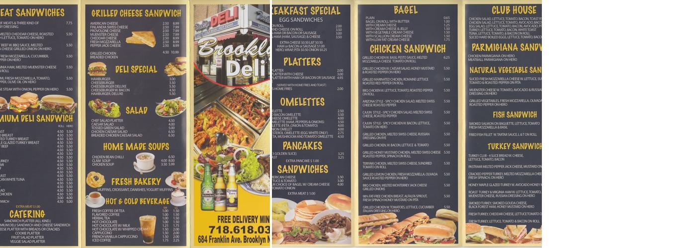 Prospect deli Menu
