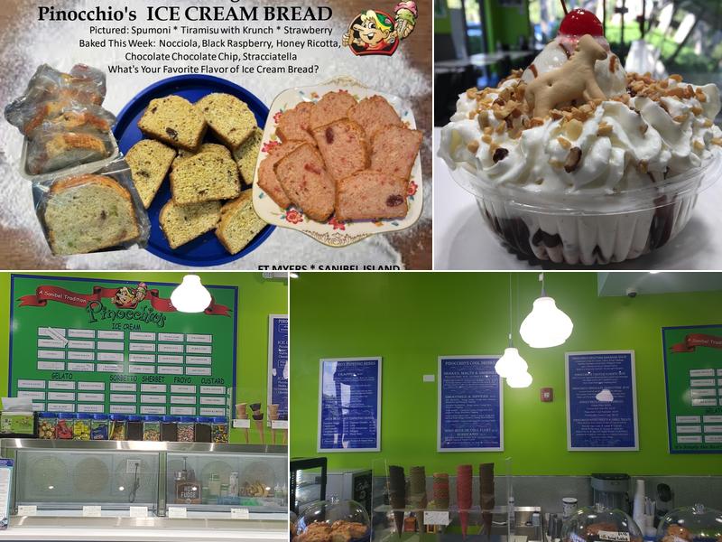 Pinocchios Original Italian Ice Cream Menu