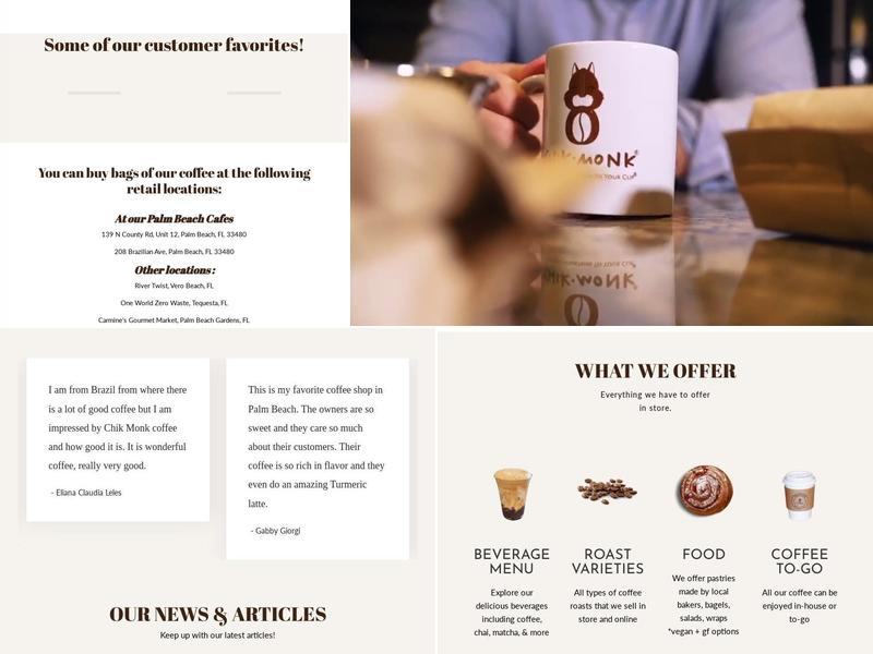 Chik•Monk Coffee Menu