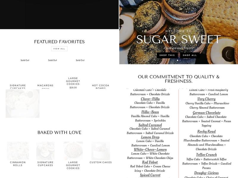 Sugar Sweet Cookies & Treats Menu