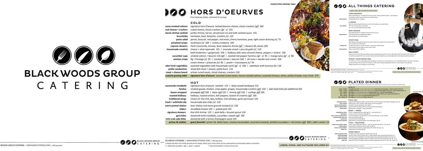 Black Woods Group Catering Menu