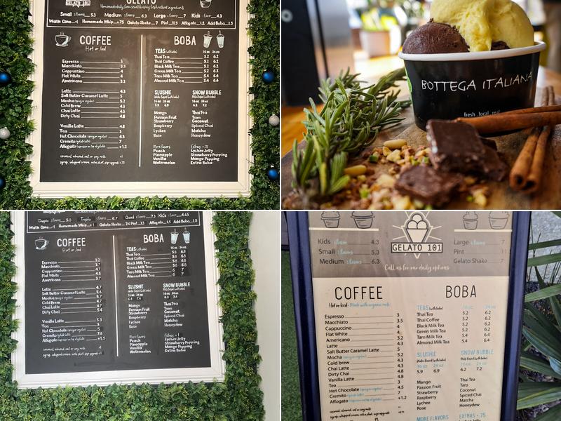 Gelato 101 Solana Beach Menu