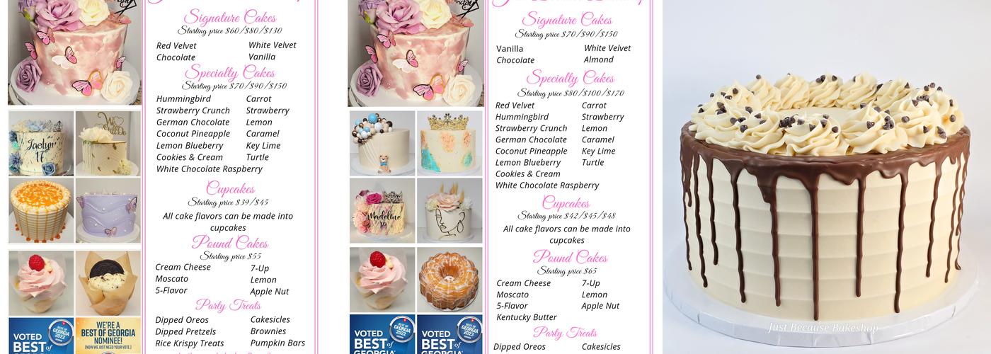 Just Because Bakeshop Menu