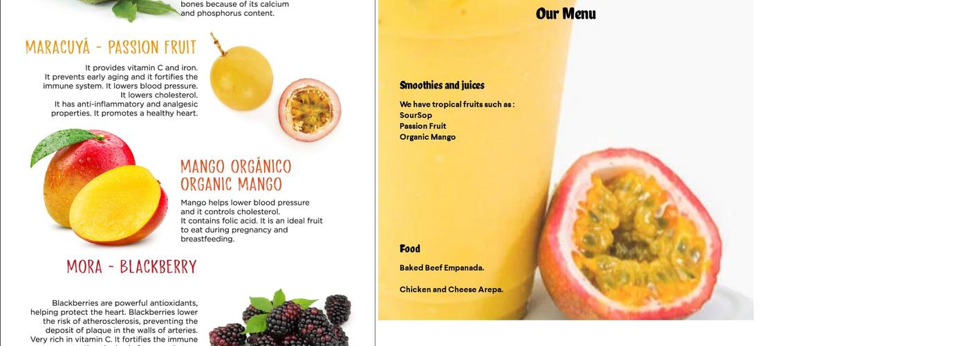 Fruitbless Menu