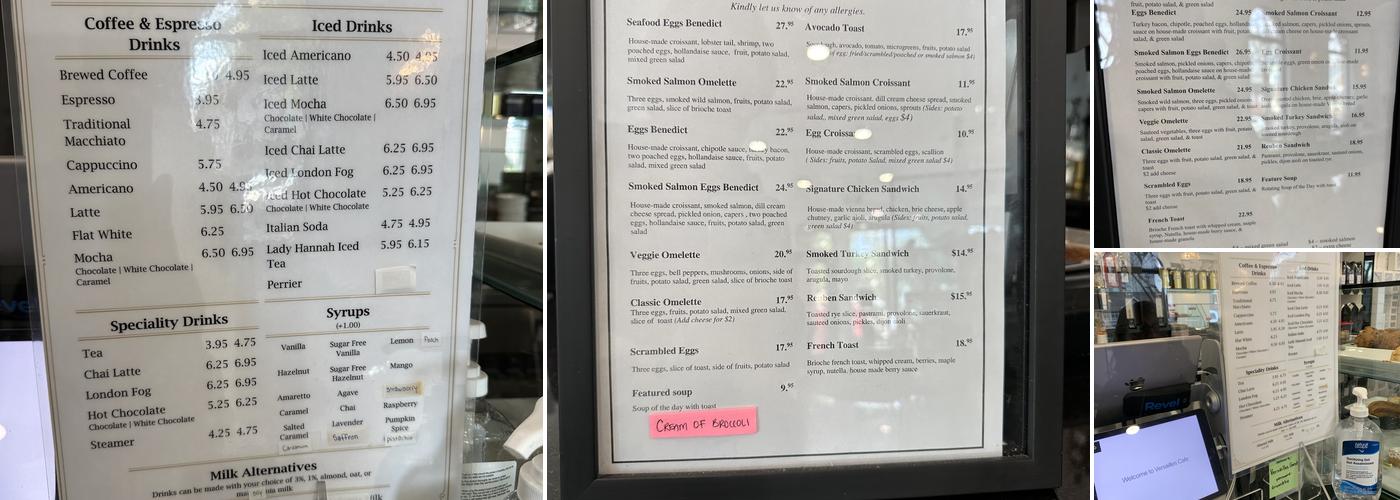 Cafe Versailles Menu