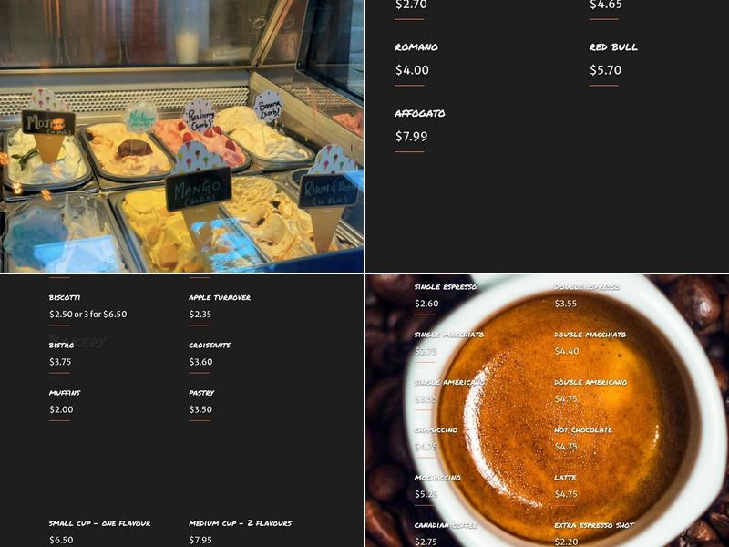 BEVO Espresso & Gelato Menu