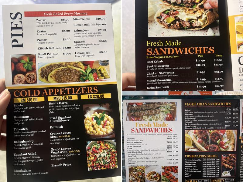 Balila Lebanese Restaurant Menu