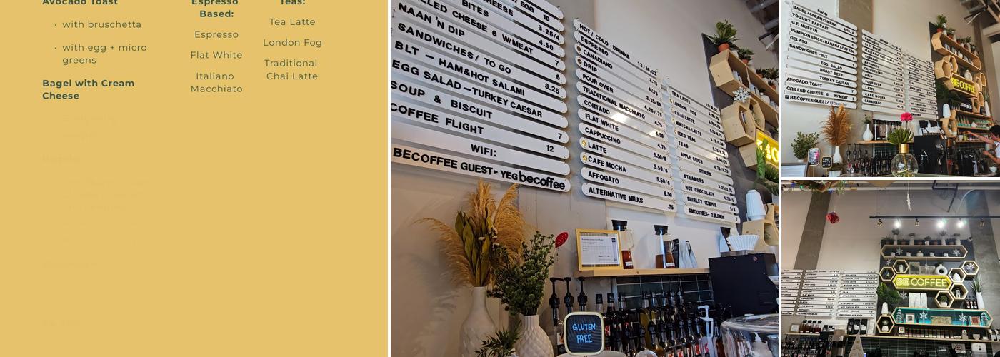 BE Coffee Menu