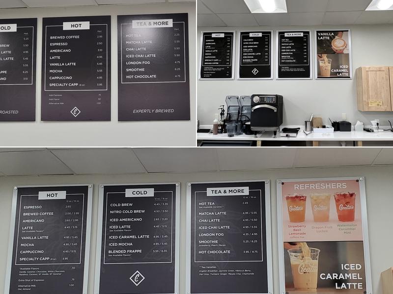 Creation Coffee Menu