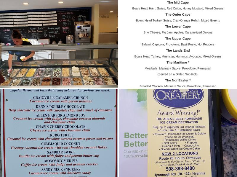 Cape Cod Creamery Menu