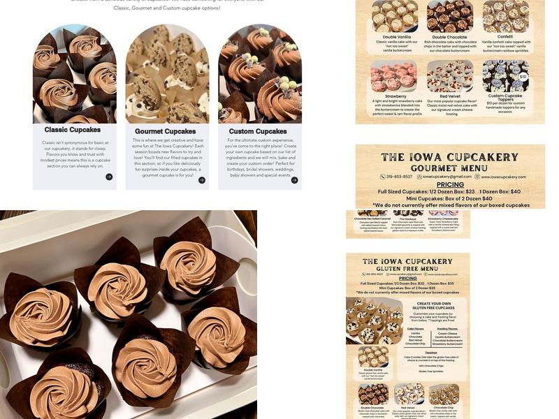 The Iowa Cupcakery Menu