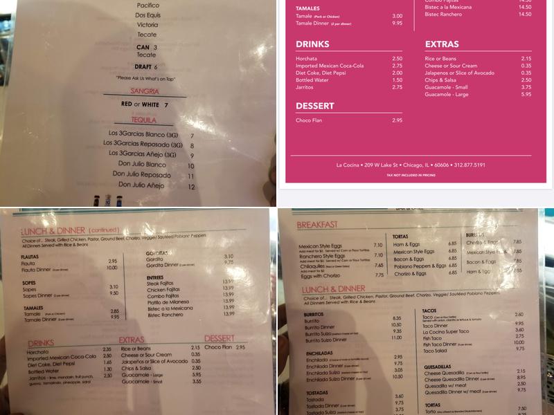 La Cocina Menu